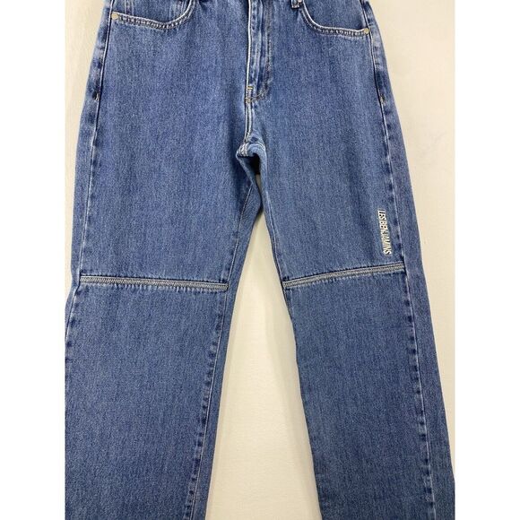 Les‎ Benjamins Denim Jeans Woman's 31x31.5 Tagged (28) Embroidered Spell Out - Picture 8 of 14